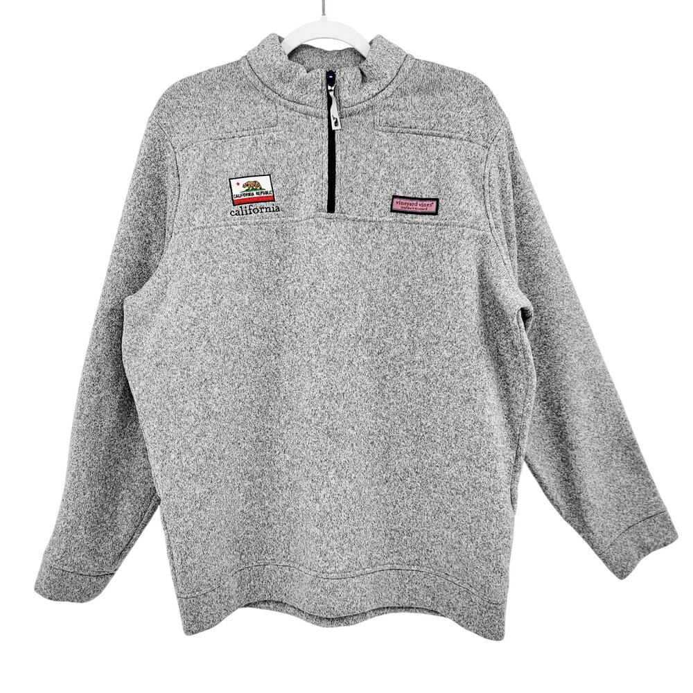 Vineyard Vines by Shep & Ian Gray Performance Pullover California Patch Men's L